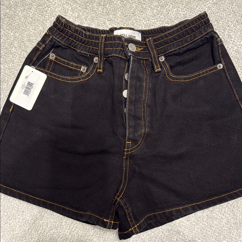 Still Here - Ames Women's Black Denim Shorts 25